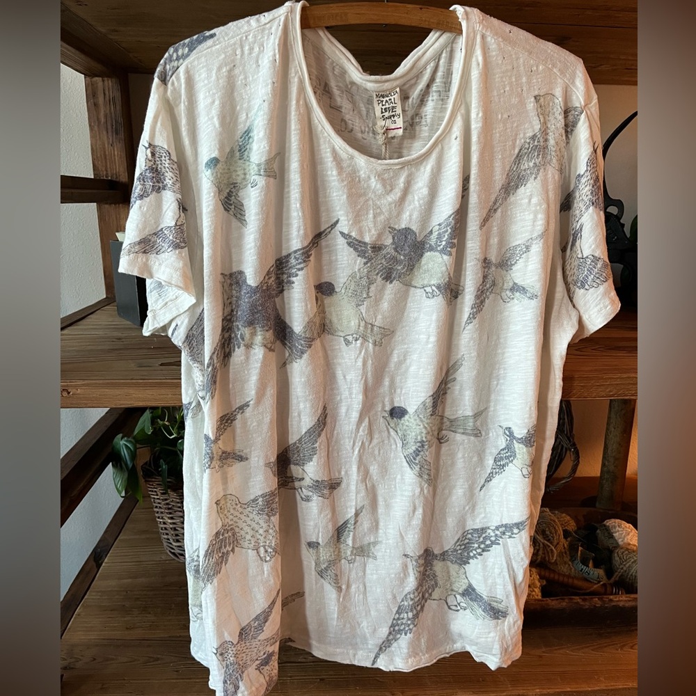 Bird Print Women's Top - Picture 2 of 14